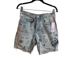 Wild Fable High Rise 8" Bermuda Jean Shorts-Womens Sz 2/26 Waist